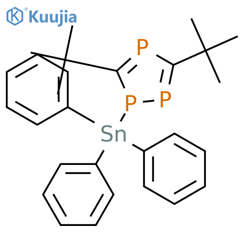 3,5-Di-tert-butyl-1H-1,2,4-triphosphole--triphenylstannyl (1/1) structure