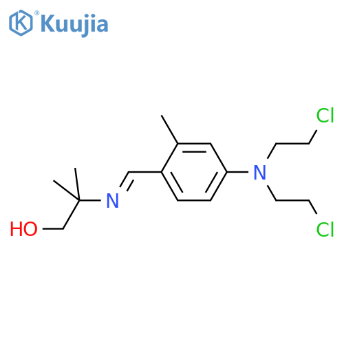 1-Propanol,2-[[[4-[bis(2-chloroethyl)amino]-2-methylphenyl]methylene]amino]-2-methyl- structure