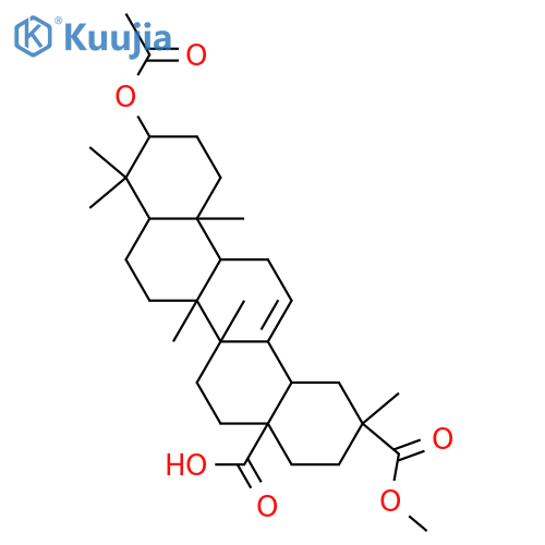 Olean-12-ene-28,29-dioic acid, 3-(acetyloxy)-, 29-methyl ester, (3β,20β)- structure