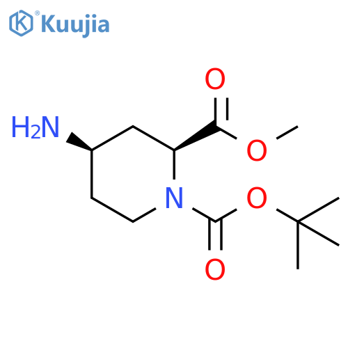 O1-tert-butyl O2-methyl (2S,4R)-4-aminopiperidine-1,2-dicarboxylate structure