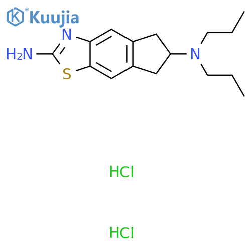 5H-Indeno(5,6-d)thiazole-2,6-diamine, 6,7-dihydro-N6,N6-dipropyl-, dihydrochloride structure