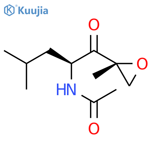 Acetamide, N-[(1S)-3-methyl-1-[[(2R)-2-methyloxiranyl]carbonyl]butyl]- structure
