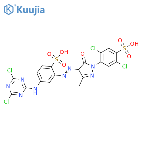 Benzenesulfonic acid,2,5-dichloro-4-[4-[2-[5-[(4,6-dichloro-1,3,5-triazin-2-yl)amino]-2-sulfophenyl]diazenyl]-4,5-dihydro-3-methyl-5-oxo-1H-pyrazol-1-yl]- structure