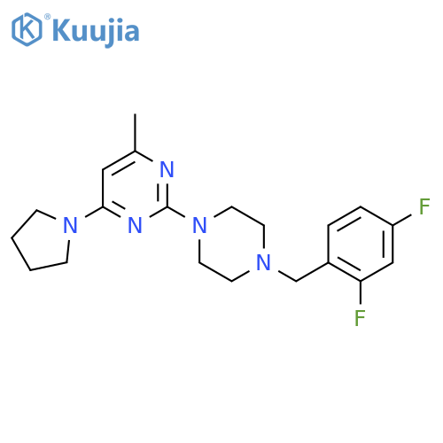 2-{4-[(2,4-Difluorophenyl)methyl]piperazin-1-yl}-4-methyl-6-(pyrrolidin-1-yl)pyrimidine structure
