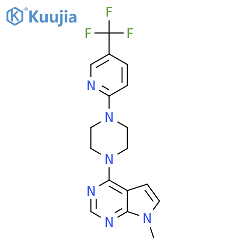 1-{7-methyl-7H-pyrrolo[2,3-d]pyrimidin-4-yl}-4-[5-(trifluoromethyl)pyridin-2-yl]piperazine structure