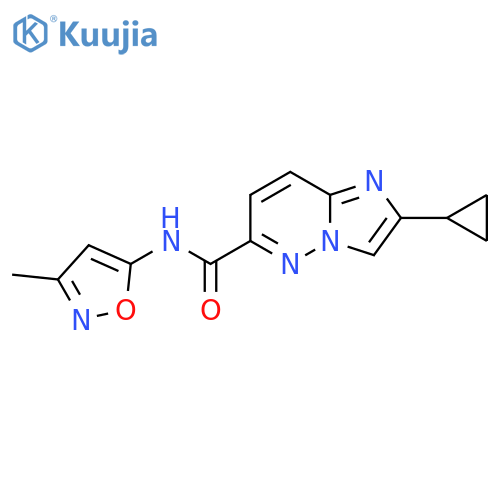 2-cyclopropyl-N-(3-methyl-1,2-oxazol-5-yl)imidazo[1,2-b]pyridazine-6-carboxamide structure