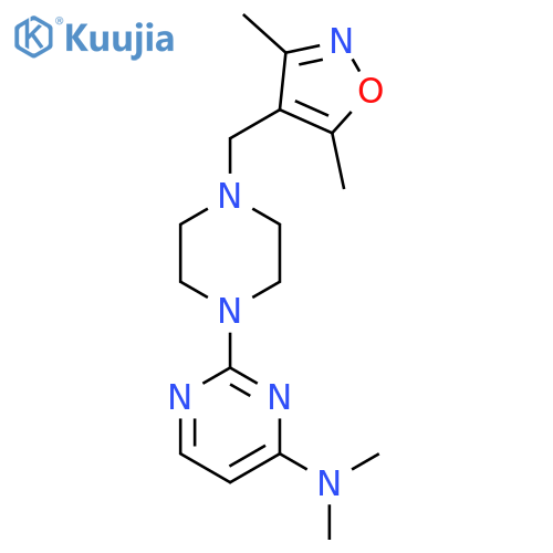 2-{4-[(3,5-dimethyl-1,2-oxazol-4-yl)methyl]piperazin-1-yl}-N,N-dimethylpyrimidin-4-amine structure