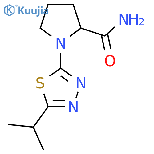 1-[5-(Propan-2-yl)-1,3,4-thiadiazol-2-yl]pyrrolidine-2-carboxamide structure