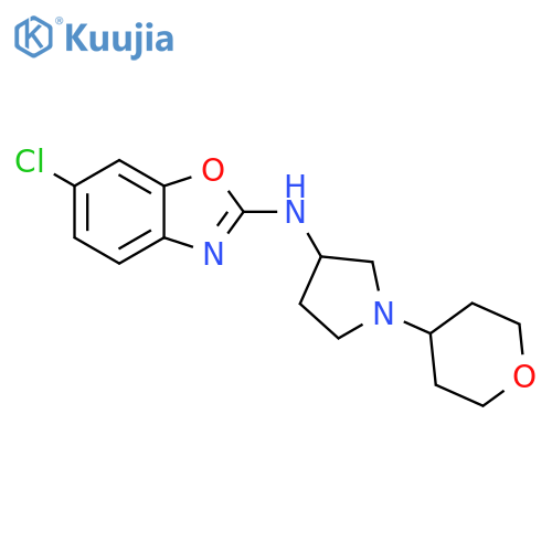 6-chloro-N-[1-(oxan-4-yl)pyrrolidin-3-yl]-1,3-benzoxazol-2-amine structure