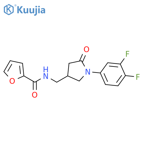 N-{[1-(3,4-difluorophenyl)-5-oxopyrrolidin-3-yl]methyl}furan-2-carboxamide structure