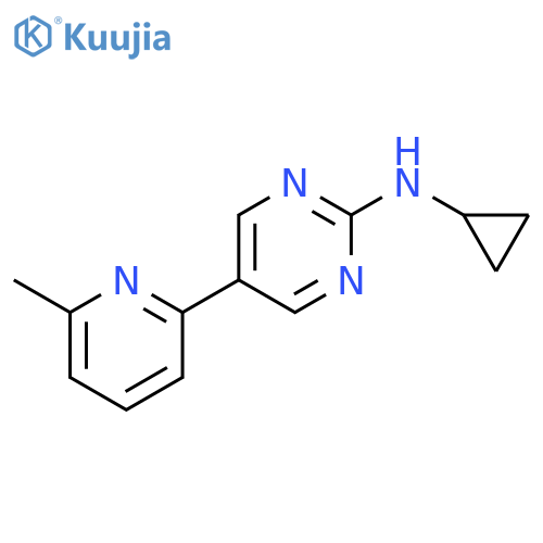 N-cyclopropyl-5-(6-methylpyridin-2-yl)pyrimidin-2-amine structure