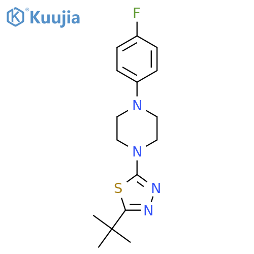 1-(5-Tert-butyl-1,3,4-thiadiazol-2-yl)-4-(4-fluorophenyl)piperazine structure