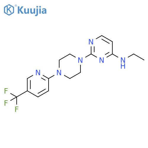 N-ethyl-2-{4-[5-(trifluoromethyl)pyridin-2-yl]piperazin-1-yl}pyrimidin-4-amine structure