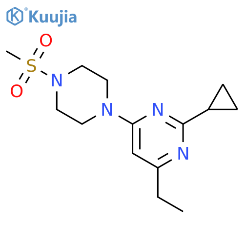 2-cyclopropyl-4-ethyl-6-(4-methanesulfonylpiperazin-1-yl)pyrimidine structure