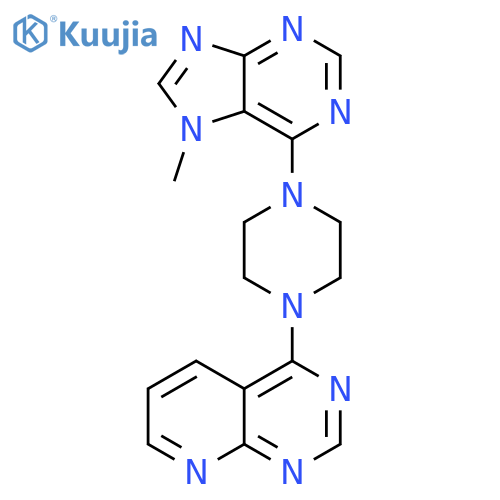 7-methyl-6-(4-{pyrido[2,3-d]pyrimidin-4-yl}piperazin-1-yl)-7H-purine structure