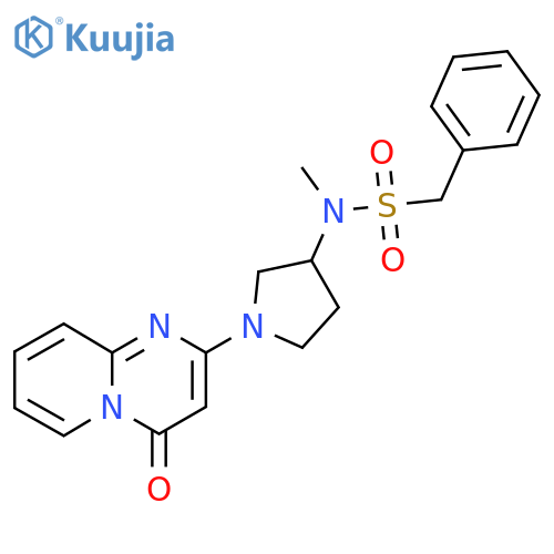 N-methyl-N-(1-{4-oxo-4H-pyrido[1,2-a]pyrimidin-2-yl}pyrrolidin-3-yl)-1-phenylmethanesulfonamide structure