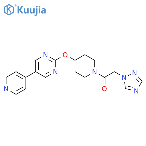 1-(4-{[5-(pyridin-4-yl)pyrimidin-2-yl]oxy}piperidin-1-yl)-2-(1H-1,2,4-triazol-1-yl)ethan-1-one structure