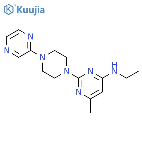 N-ethyl-6-methyl-2-[4-(pyrazin-2-yl)piperazin-1-yl]pyrimidin-4-amine structure
