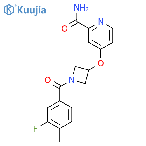 4-{[1-(3-Fluoro-4-methylbenzoyl)azetidin-3-yl]oxy}pyridine-2-carboxamide structure