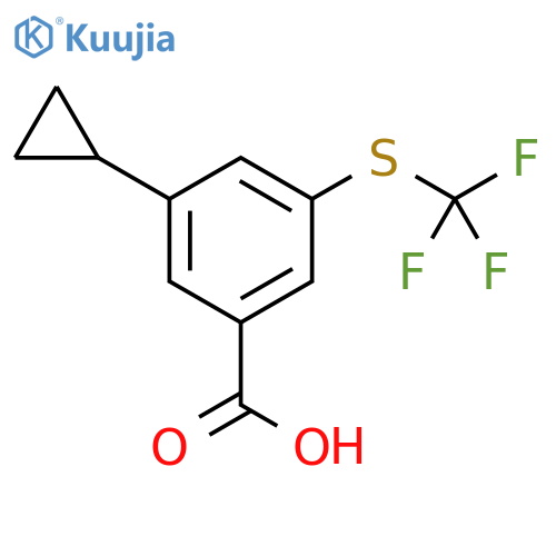 3-cyclopropyl-5-(trifluoromethyl)sulfanylbenzoic acid structure