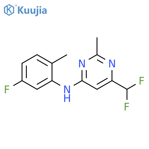 6-(difluoromethyl)-N-(5-fluoro-2-methylphenyl)-2-methylpyrimidin-4-amine structure