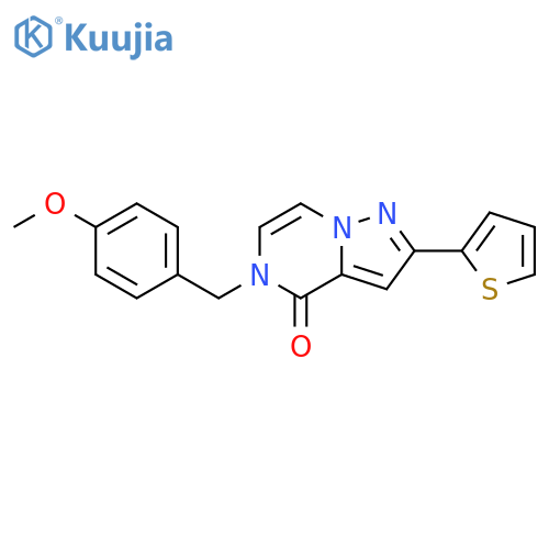 5-[(4-methoxyphenyl)methyl]-2-(thiophen-2-yl)-4H,5H-pyrazolo[1,5-a]pyrazin-4-one structure