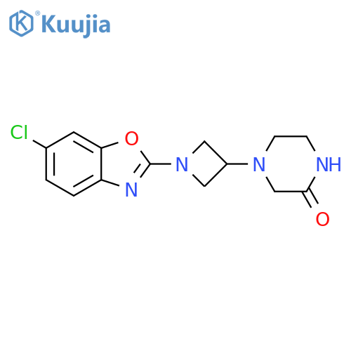 4-[1-(6-chloro-1,3-benzoxazol-2-yl)azetidin-3-yl]piperazin-2-one structure