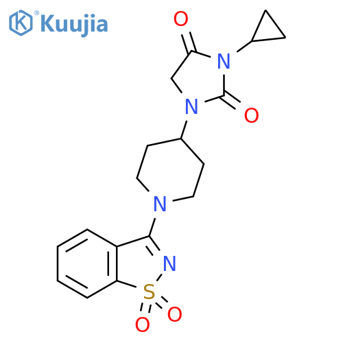 3-[4-(3-cyclopropyl-2,4-dioxoimidazolidin-1-yl)piperidin-1-yl]-1lambda6,2-benzothiazole-1,1-dione structure