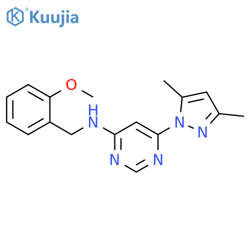 6-(3,5-dimethyl-1H-pyrazol-1-yl)-N-[(2-methoxyphenyl)methyl]pyrimidin-4-amine structure