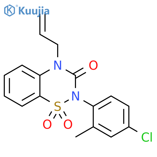 2-(4-chloro-2-methylphenyl)-4-(prop-2-en-1-yl)-3,4-dihydro-2H-1,2,4-benzothiadiazine-1,1,3-trione structure