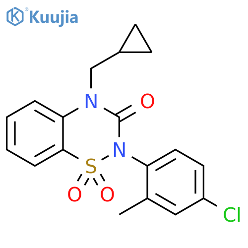 2-(4-chloro-2-methylphenyl)-4-(cyclopropylmethyl)-3,4-dihydro-2H-1,2,4-benzothiadiazine-1,1,3-trione structure