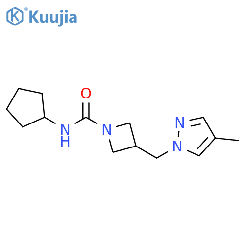 N-cyclopentyl-3-[(4-methyl-1H-pyrazol-1-yl)methyl]azetidine-1-carboxamide structure