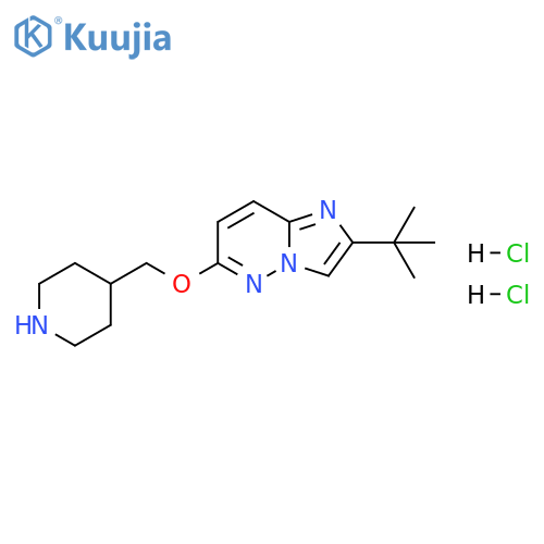 4-({2-tert-butylimidazo1,2-bpyridazin-6-yl}oxy)methylpiperidine dihydrochloride structure