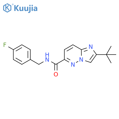 2-tert-butyl-N-[(4-fluorophenyl)methyl]imidazo[1,2-b]pyridazine-6-carboxamide structure