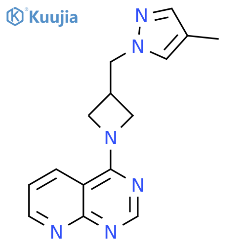 4-methyl-1-[(1-{pyrido[2,3-d]pyrimidin-4-yl}azetidin-3-yl)methyl]-1H-pyrazole structure
