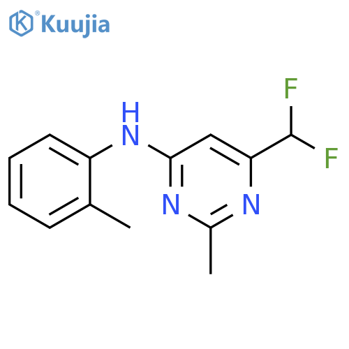 6-(difluoromethyl)-2-methyl-N-(2-methylphenyl)pyrimidin-4-amine structure
