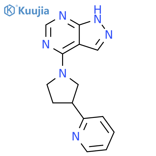 2-(1-{1H-pyrazolo[3,4-d]pyrimidin-4-yl}pyrrolidin-3-yl)pyridine structure