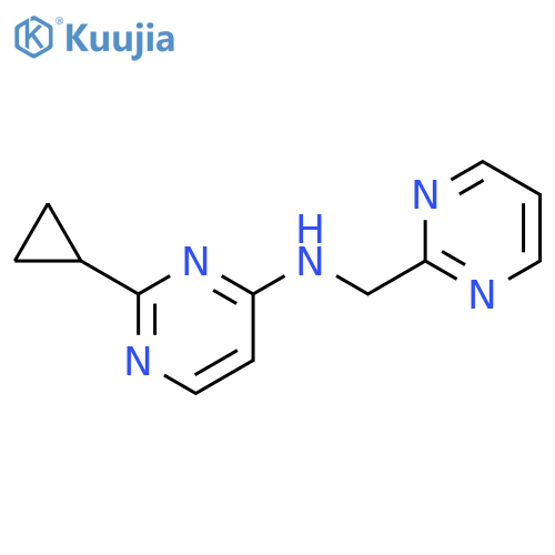 2-cyclopropyl-N-[(pyrimidin-2-yl)methyl]pyrimidin-4-amine structure