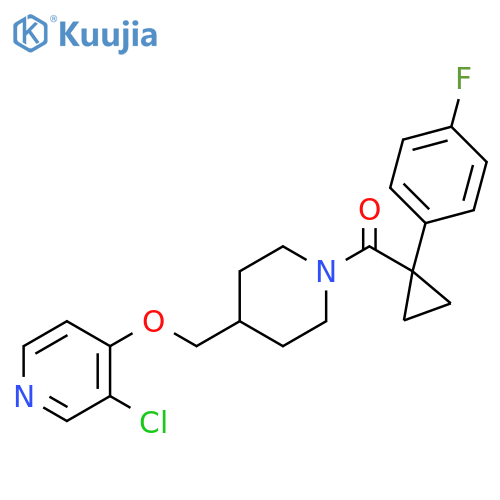 3-chloro-4-({1-[1-(4-fluorophenyl)cyclopropanecarbonyl]piperidin-4-yl}methoxy)pyridine structure