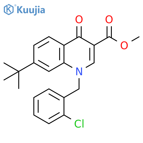 methyl 7-tert-butyl-1-[(2-chlorophenyl)methyl]-4-oxo-1,4-dihydroquinoline-3-carboxylate structure