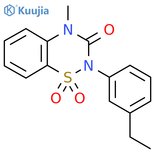 2-(3-ethylphenyl)-4-methyl-3,4-dihydro-2H-1lambda6,2,4-benzothiadiazine-1,1,3-trione structure