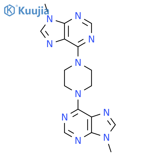 9-methyl-6-[4-(9-methyl-9H-purin-6-yl)piperazin-1-yl]-9H-purine structure
