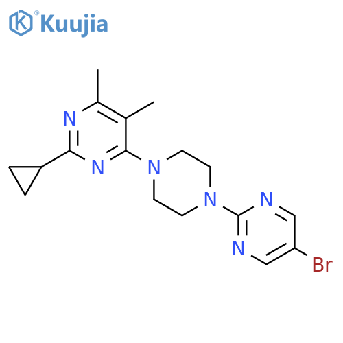 4-[4-(5-bromopyrimidin-2-yl)piperazin-1-yl]-2-cyclopropyl-5,6-dimethylpyrimidine structure