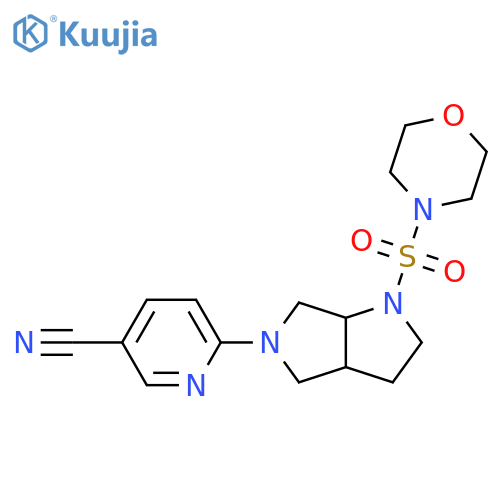 6-[1-(morpholine-4-sulfonyl)-octahydropyrrolo[2,3-c]pyrrol-5-yl]pyridine-3-carbonitrile structure
