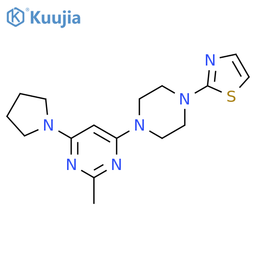 2-methyl-4-(pyrrolidin-1-yl)-6-[4-(1,3-thiazol-2-yl)piperazin-1-yl]pyrimidine structure
