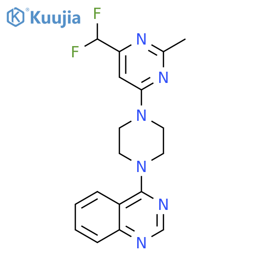 4-{4-[6-(difluoromethyl)-2-methylpyrimidin-4-yl]piperazin-1-yl}quinazoline structure