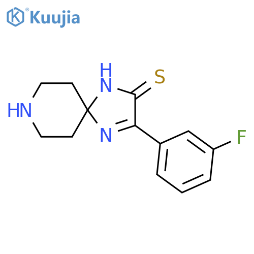 3-(3-Fluorophenyl)-1,4,8-triazaspiro[4.5]dec-3-ene-2-thione structure