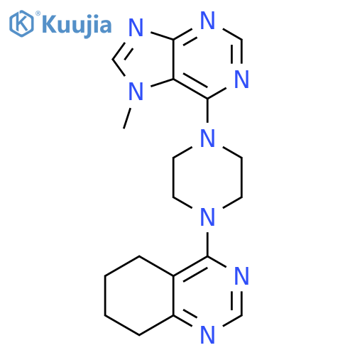 4-[4-(7-methyl-7H-purin-6-yl)piperazin-1-yl]-5,6,7,8-tetrahydroquinazoline structure