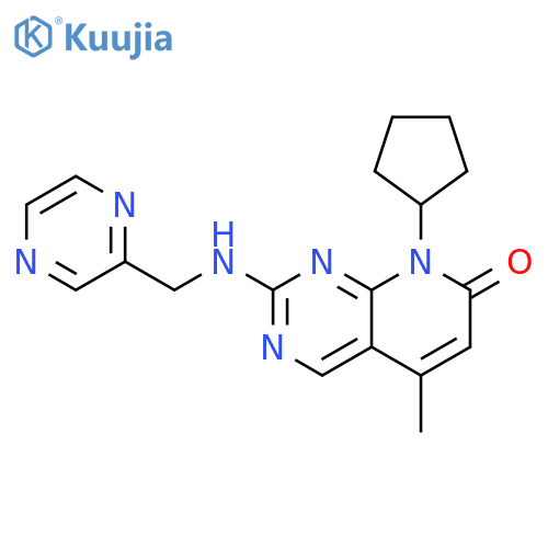 8-cyclopentyl-5-methyl-2-{[(pyrazin-2-yl)methyl]amino}-7H,8H-pyrido[2,3-d]pyrimidin-7-one structure