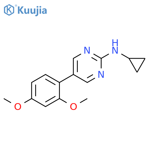 N-cyclopropyl-5-(2,4-dimethoxyphenyl)pyrimidin-2-amine structure